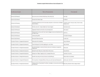 Conference  Strand  Title  of  Presenta&amp;on  Presenter(s)  Family  &amp;