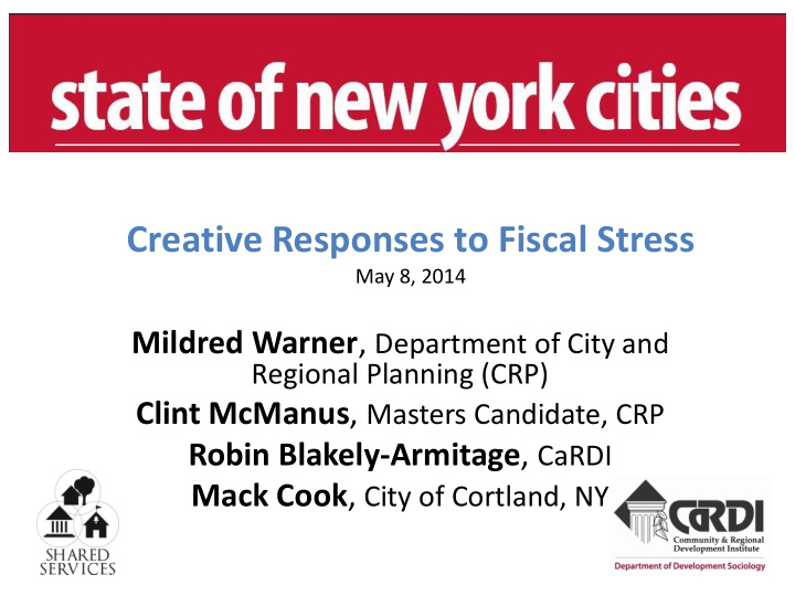 creative responses to fiscal stress