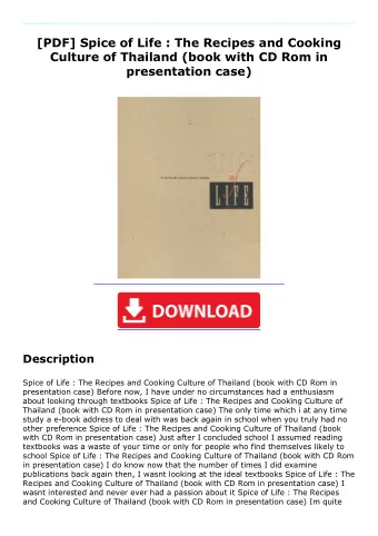 [PDF] Spice of Life : The Recipes and Cooking Culture of Thailand (book with CD Rom in