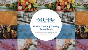 Marine Catering Training  Consultancy  excellence through quality training  and management