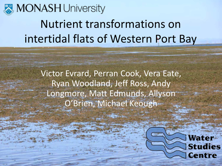 nutrient transformations on intertidal flats of western