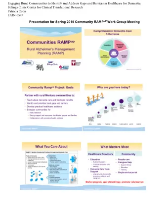 Billings Clinic Center for Clinical Translational Research  Engaging Rural Communities to Identify