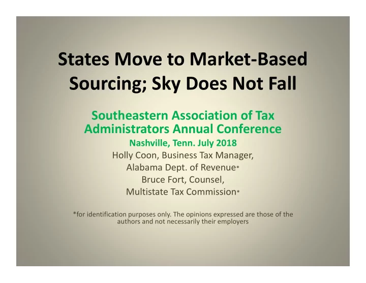 states move to market based sourcing sky does not fall