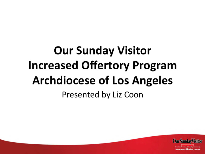 our sunday visitor increased offertory program