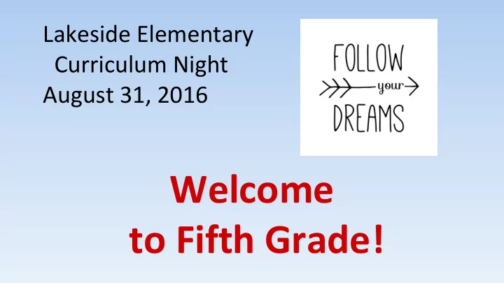 welcome to fifth grade language arts