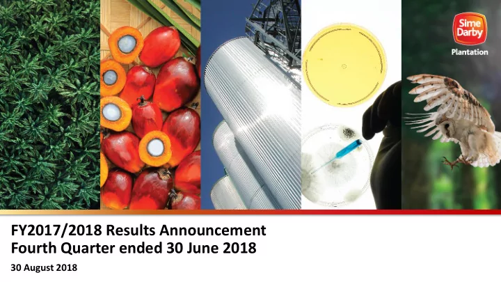 fourth quarter ended 30 june 2018