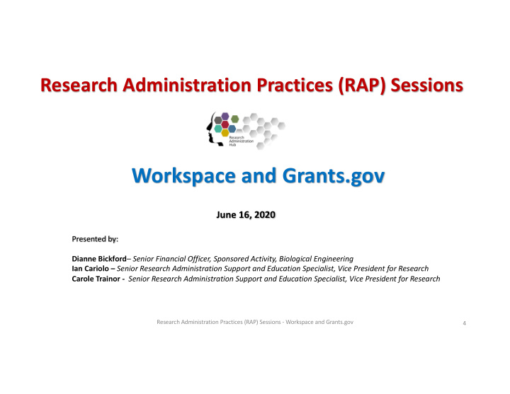 workspace and grants gov