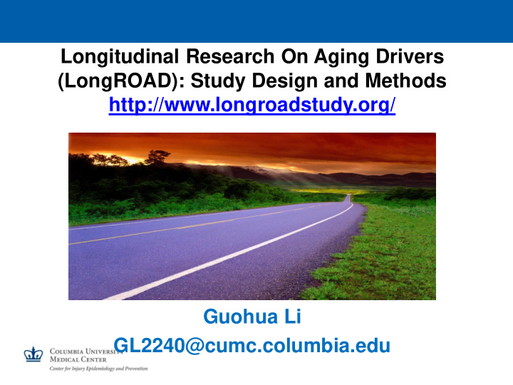 longitudinal research on aging drivers