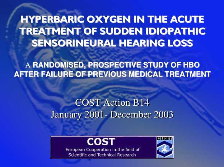 hyperbaric oxygen in the acute hyperbaric oxygen in the