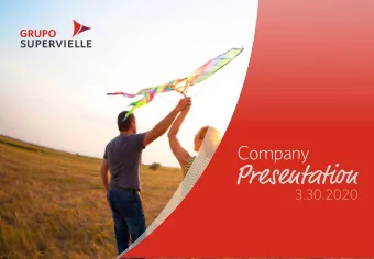 Presentation  3.30.2020  Company  Presentation  3.30.2020  This presentation  contains certain