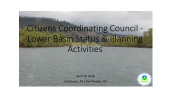 Activities  April 18, 2018  Ed Moreen, PE / Kim Prestbo, PG  Highlights of 2017  March 2017