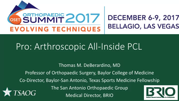 pro arthroscopic all inside pcl