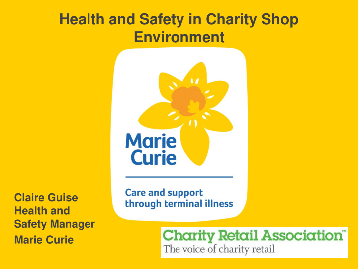 health and safety in charity shop environment