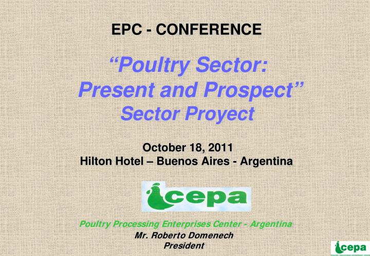 poultry sector present and prospect