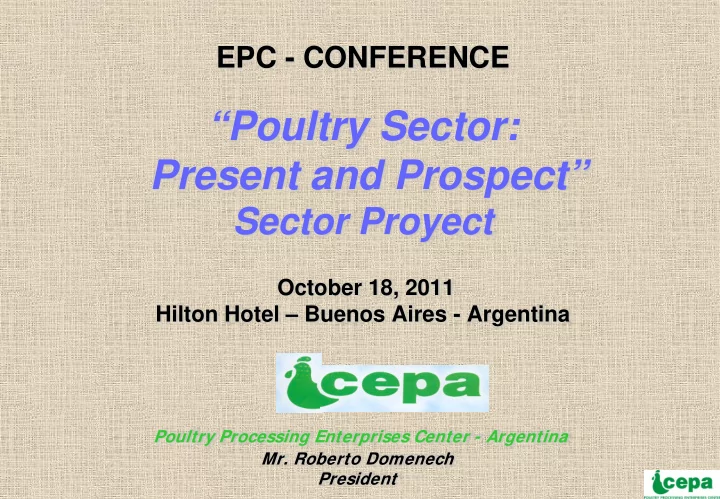 poultry sector present and prospect