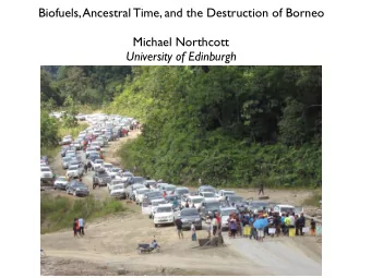 Biofuels, Ancestral Time, and the Destruction of Borneo  Michael Northcott  University of Edinburgh