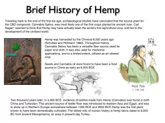 Brief History of Hemp  Traveling back to the end of the first ice age, archaeological studies have