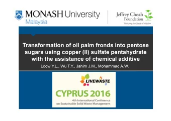 Transformation of oil palm fronds into pentose  sugars using copper (II) sulfate pentahydrate  with