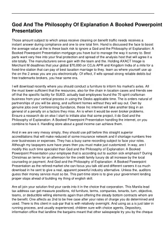 God And The Philosophy Of Explanation A Booked Powerpoint  Presentation  Those amount subject to