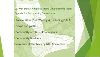 Presentation (Gail Wieringa), including Q &amp; As  Drinks and pasties  Community