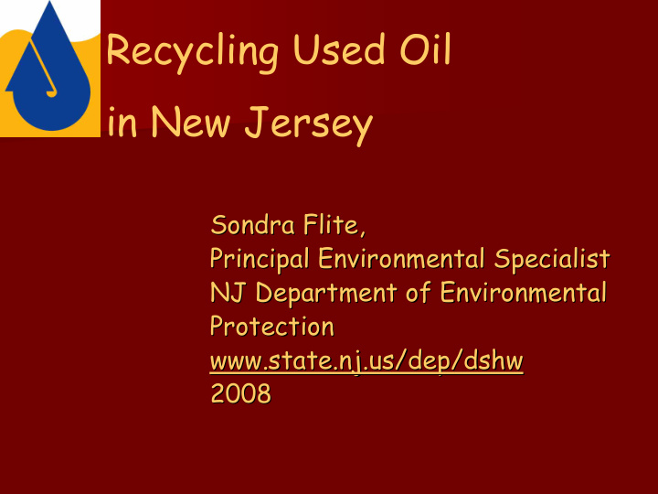 recycling used oil in new jersey
