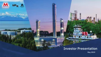 Investor Presentation  May 2019 Forward  Looking Statements  This presentation contains