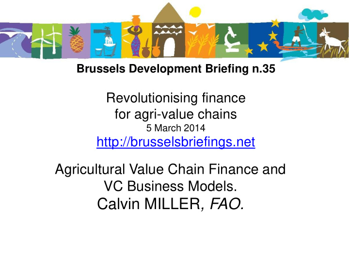 calvin miller fao agricultural value chain