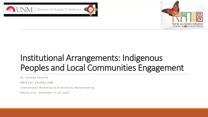 institutional arrangements indigenous