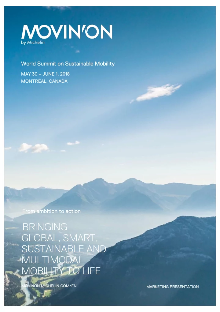 bringing global smart sustainable and multimodal mobility