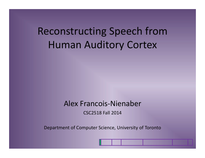 reconstructing speech from human auditory cortex