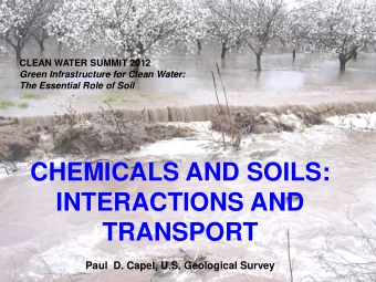 INTERACTIONS AND TRANSPORT  Paul  D. Capel, U.S. Geological Survey  WATER TRANPORT  MANY CHEMICALS