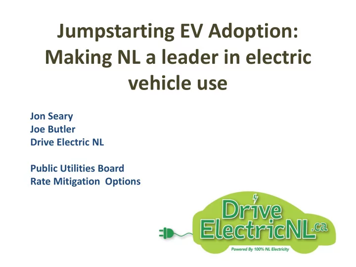jumpstarting ev adoption