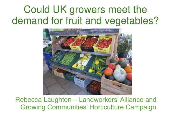 demand for fruit and vegetables