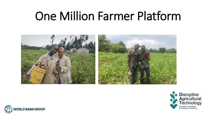 one million farmer platform commercial agri ricultural