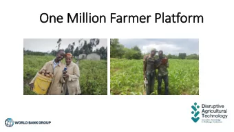 One Million Farmer Platform  Commercial Agri  ricultural Landscape of  f Kenya  Vegetables: 3,815