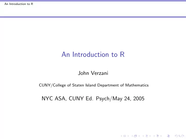 an introduction to r