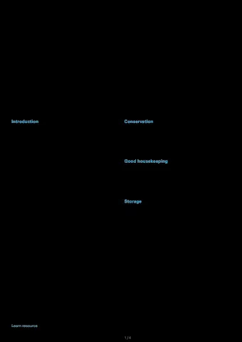 Preparation,  presentation and  conservation at the  Geelong Gallery Introduction Conservation