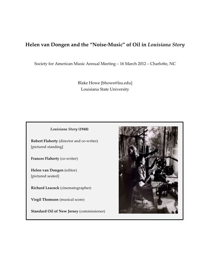 helen van dongen and the noise music of oil in louisiana