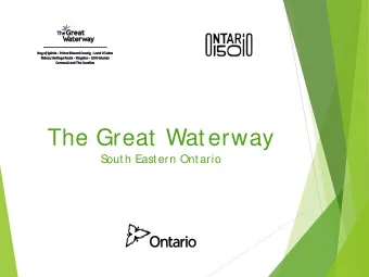 The Great Waterway  S  outh Eastern Ontario  TRAVEL CAMPAIGN  MELISSA EAPEN - LEAD HOST &amp;
