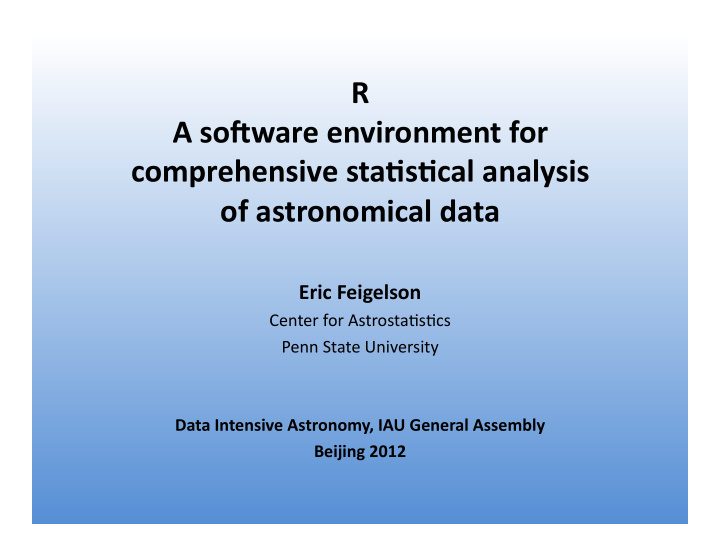 r a so ware environment for comprehensive sta4s4cal