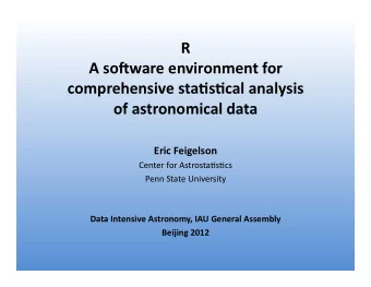 R    A  so&amp;ware  environment  for    comprehensive  sta4s4cal  analysis