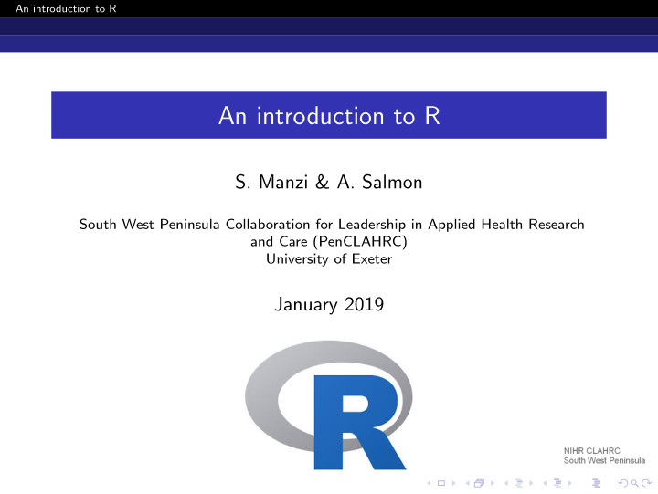 an introduction to r
