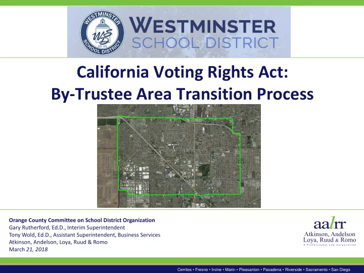 california voting rights act by trustee area transition