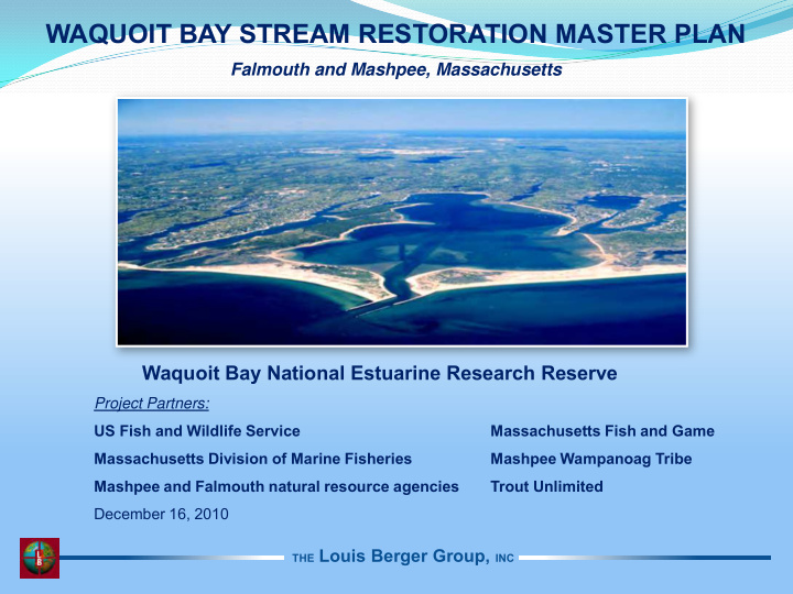 waquoit bay stream restoration master plan