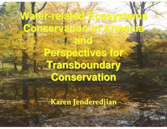 Water-  -related  related Ecosystems  Ecosystems  Water  Conservation in  in Armenia  Armenia