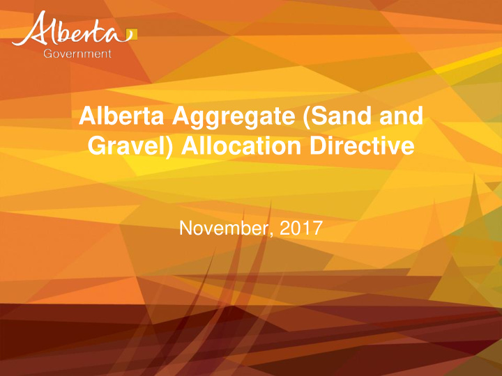 alberta aggregate sand and gravel allocation directive