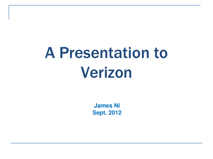 a presentation to verizon