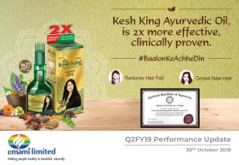 Q2FY19 Performance Update 30 th October 2018  Q2 &amp; H1FY19 Snapshot (Consolidated)  in