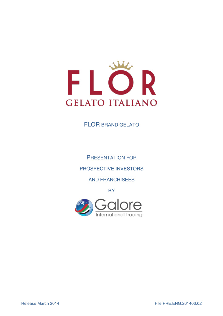 flor brand gelato p resentation for prospective investors