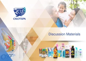 Discussion Materials  Disclaimer Statements included or incorporated in these materials that use